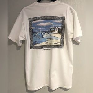 Laguna Beach White Graphic Tee Hanes. Men’s Size M.  Front and Back Graphic.